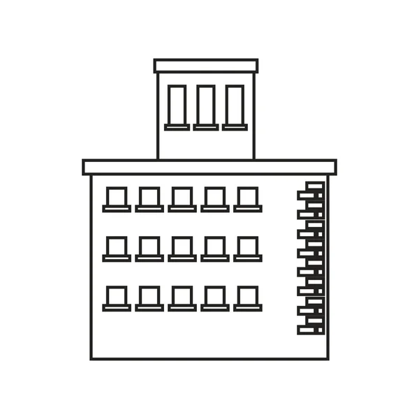 윈도우 디자인으로 고립 된 건물 — 스톡 벡터