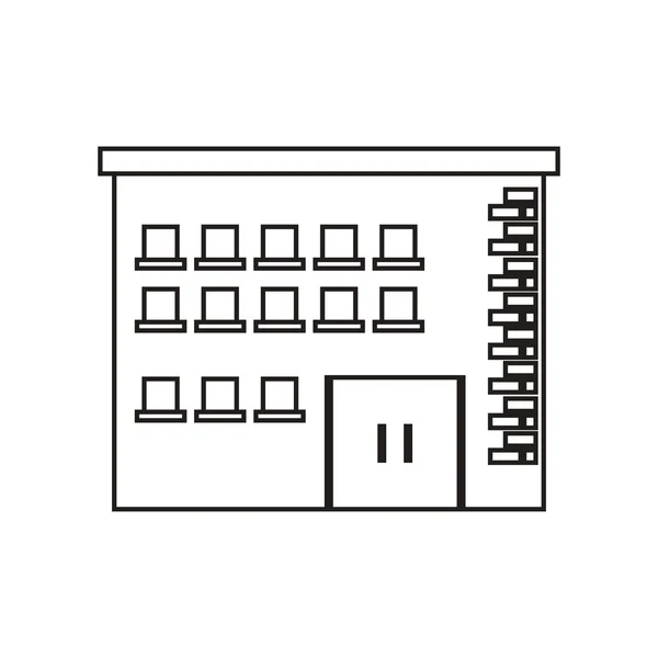 Geïsoleerd gebouw met windows design — Stockvector