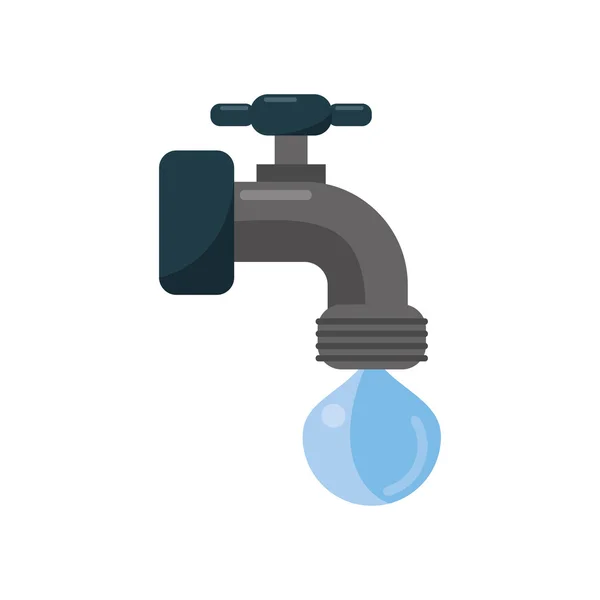 Oggetto rubinetto isolato con design a goccia — Vettoriale Stock