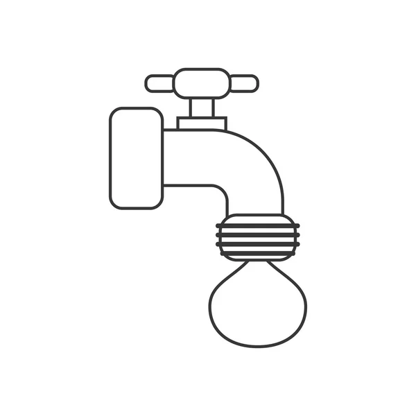 Objet robinet isolé avec conception de goutte — Image vectorielle