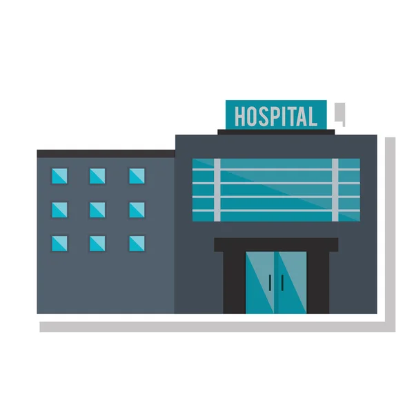孤立した病院建築設計 — ストックベクタ