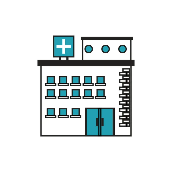Progettazione di edifici ospedalieri isolati — Vettoriale Stock