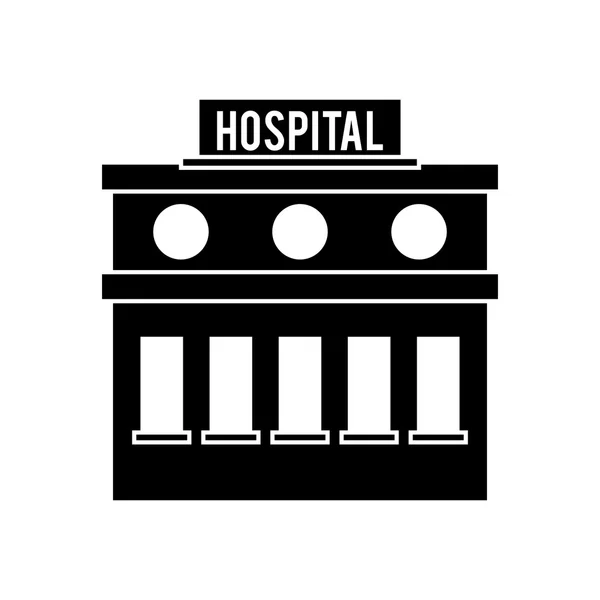 Isolated hospital building design — Stock Vector