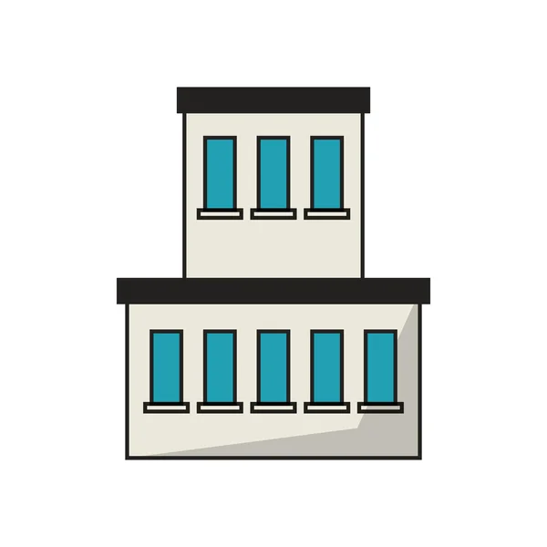 Edifício isolado com design de janelas —  Vetores de Stock