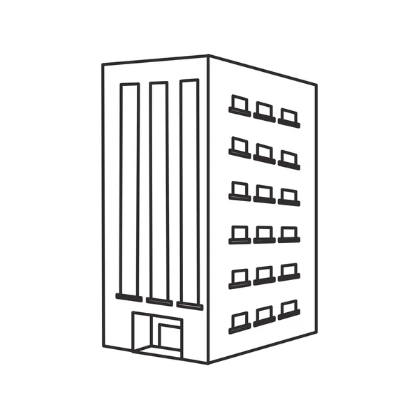 Edifício isolado com design de janelas — Vetor de Stock