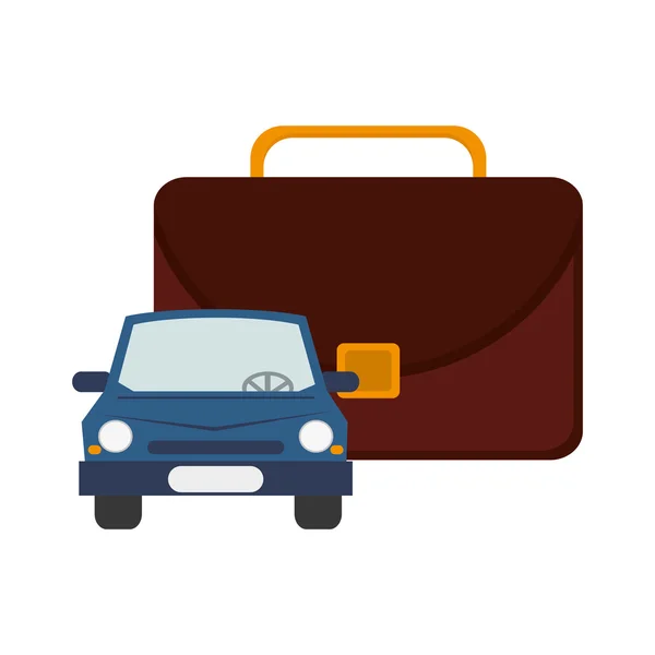 Briefcase and car  icon — Stock Vector