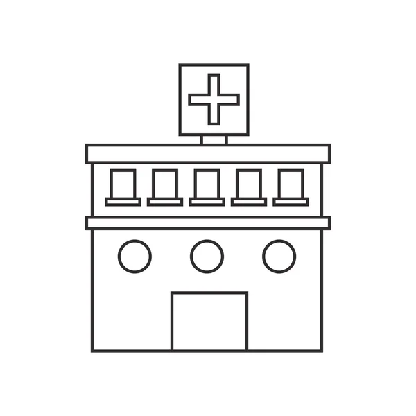 Projeto isolado do edifício do hospital —  Vetores de Stock