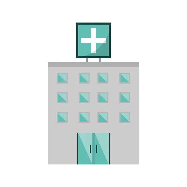 Diseño aislado del edificio del hospital — Vector de stock