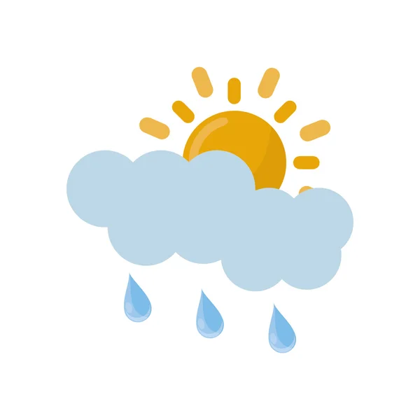 Sun cloud and rain design — Stock Vector