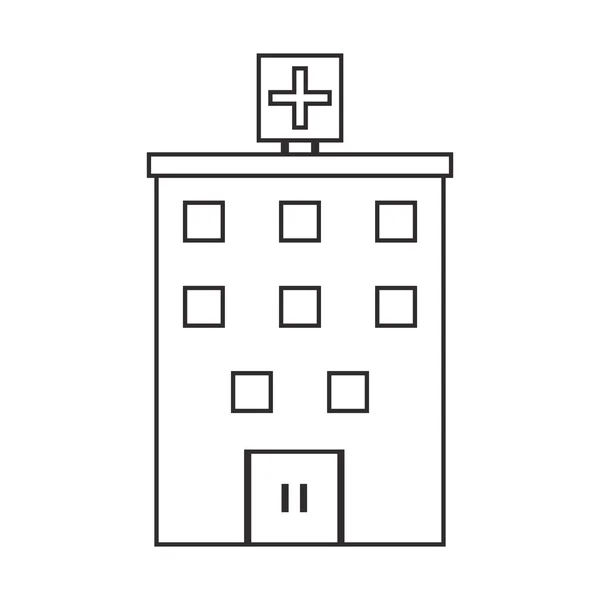 Diseño aislado del edificio del hospital — Vector de stock