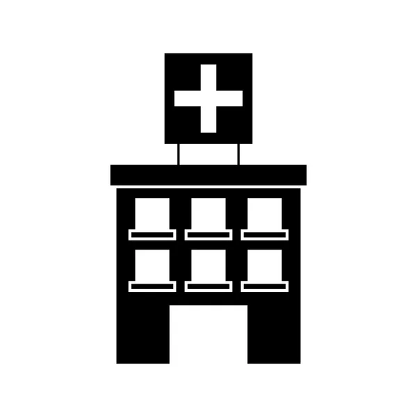 Diseño aislado del edificio del hospital — Vector de stock