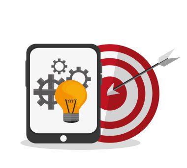 Tablet Dişliler ve ampul ofis ve iş tasarımı