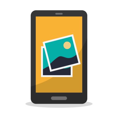 İzole smartphone ve resim tasarım