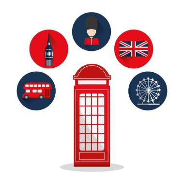 İzole Londra telefon ve Icon set tasarımı