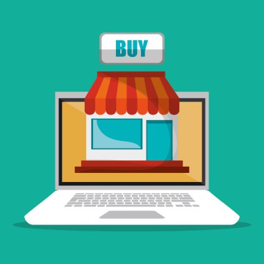 Laptop ve online tasarım alışveriş