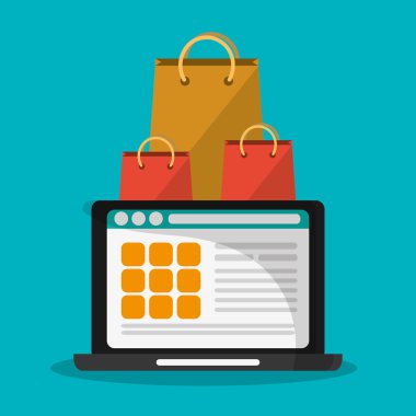 Dizüstü bilgisayar çantaları ve alışveriş online tasarım