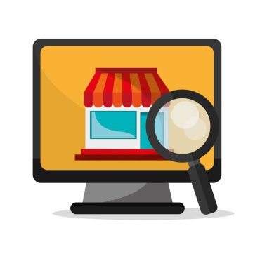 Bilgisayar ve online tasarım alışveriş