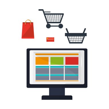 Bilgisayar ve online tasarım alışveriş