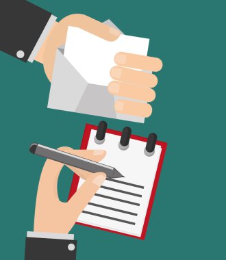 mektup ve zarf görüntü tutan el yazma kişi