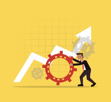 işadamı ve dişli simgeler resim