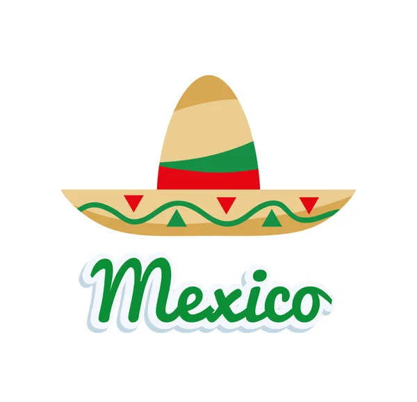 Sombrero de diseño de cultura mexicana — Vector de stock