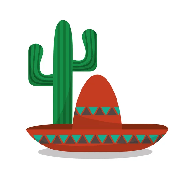 Sombrero de diseño de cultura mexicana — Vector de stock