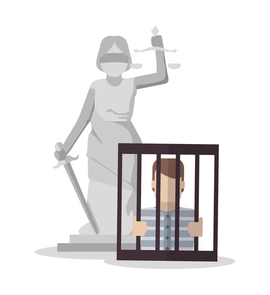 Denkmal Gefängnis und Gesetzesentwurf — Stockvektor