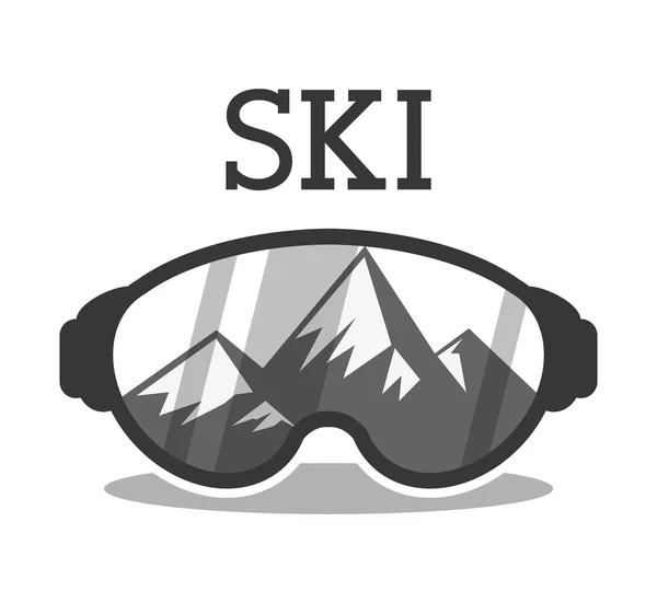 Gafas y diseño deportivo de invierno — Vector de stock