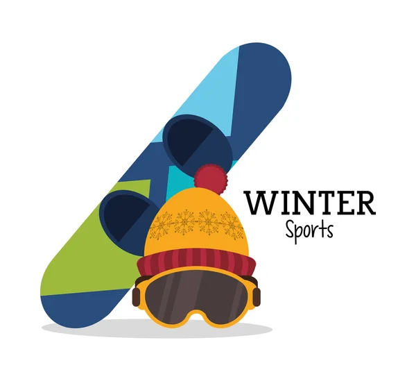 Snowboard y diseño de deportes de invierno — Vector de stock