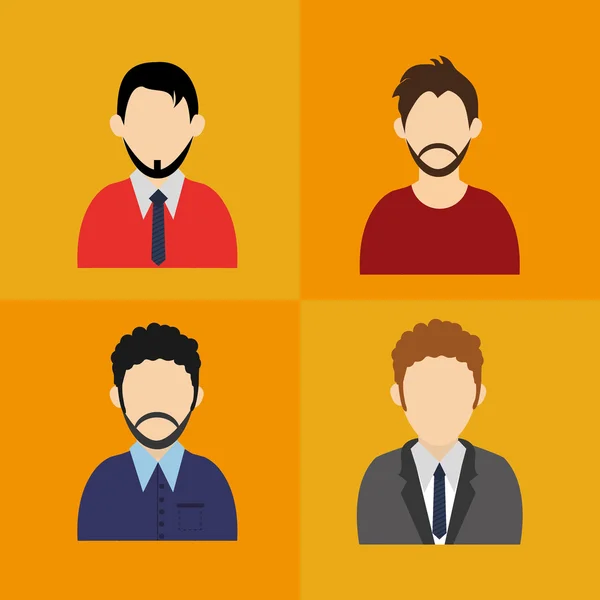 Hombres usuarios sin rostro avatar iconos imagen — Vector de stock