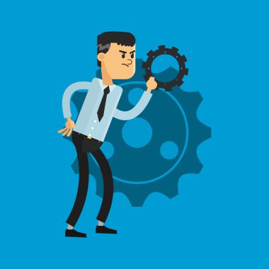 işadamı ve dişli simgeler resim