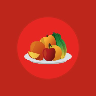 Birkaç meyve simge amblem görüntüsünü