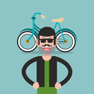 Bisiklet ve bisikletçi simgeler resim