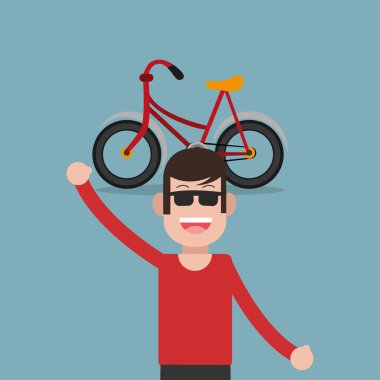 Bisiklet ve bisikletçi simgeler resim