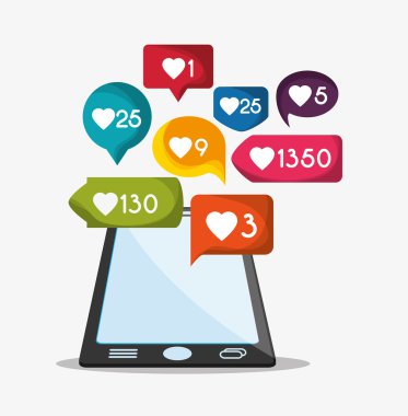 kabarcık dizüstü bilgisayar kalp sosyal medya simgesi