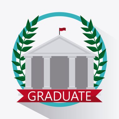 wreath building university icon. Vector graphic