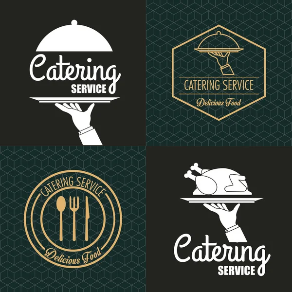 Servicio de catering emblema imagen — Vector de stock