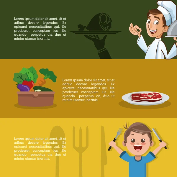 Egészséges táplálkozás ikonok kapcsolódó kép — Stock Vector
