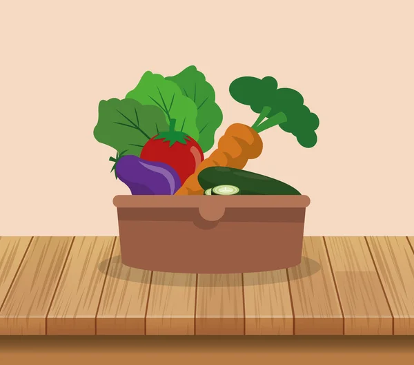 Imagen emblema de verduras surtidos — Archivo Imágenes Vectoriales