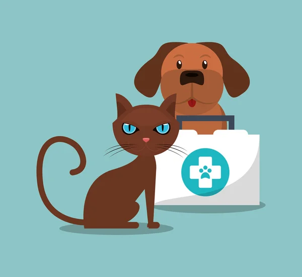 Imagem de ícones relacionados veterinário — Vetor de Stock
