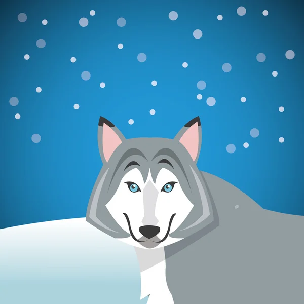 Loup sur image de fond — Image vectorielle