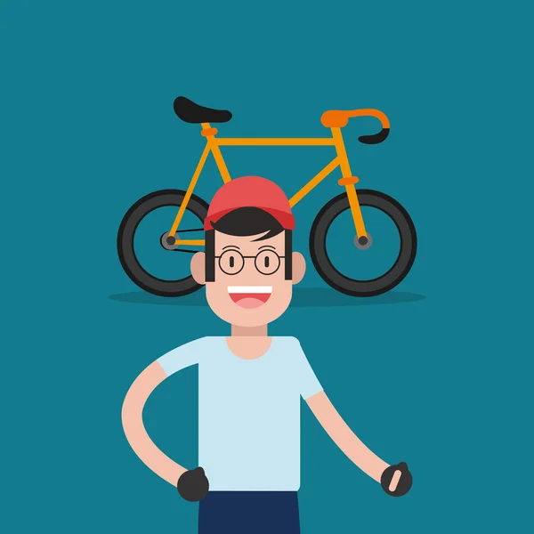 Kerékpár- és kerékpáros ikonok kép — Stock Vector