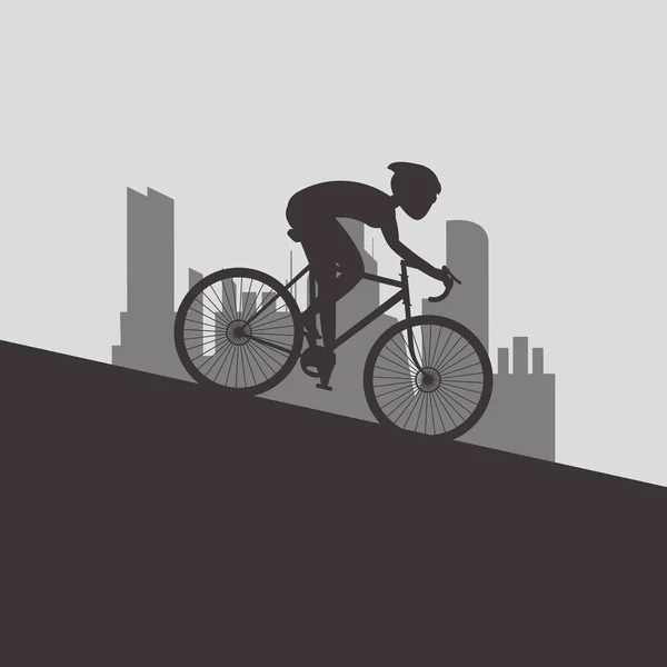Fiets en fietser pictogrammen beeld — Stockvector
