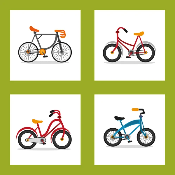 Bisiklet ve bisiklet ilgili simgeler resim — Stok Vektör