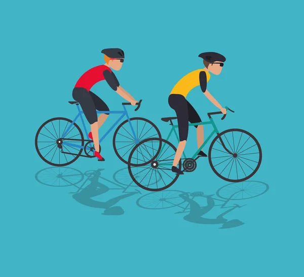 Bicicleta e ícones de ciclista imagem —  Vetores de Stock