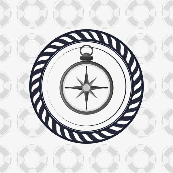 Imagen de iconos relacionados con la vida marina náutica — Vector de stock