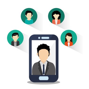 Woman man avatar and social media design