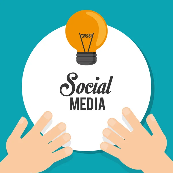Ampul ve sosyal medya tasarımı — Stok Vektör