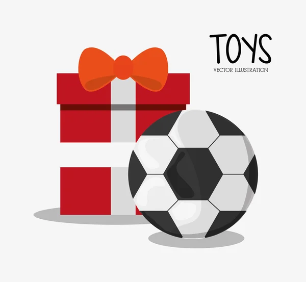 Brinquedo de bola de futebol e design de jogo —  Vetores de Stock