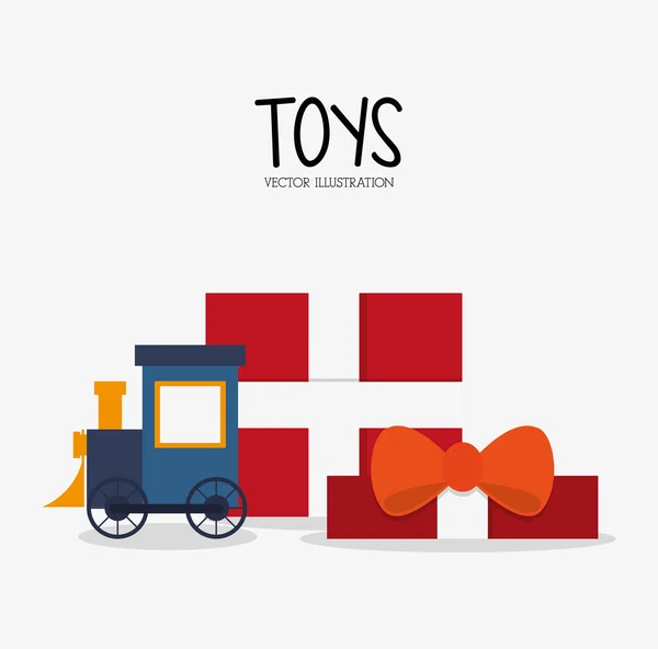 Železniční hračky a herní design — Stockový vektor